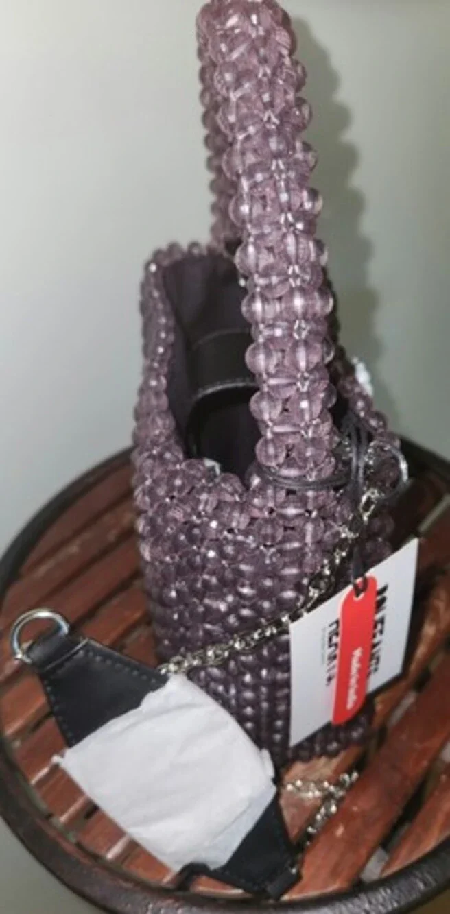Halloween Skull Beaded Purse Handbag BOUFFANTS AND BROKEN HEARTS by Kendra Dandy